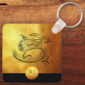 ベトナム中国のウッドドラゴン年モノグラムK キーホルダー (裏面)