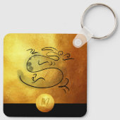 ベトナム中国のウッドドラゴン年モノグラムK キーホルダー (裏面)