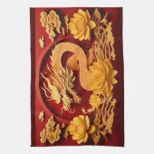 ベトナム中国のウッドドラゴン年2024 KT キッチンタオル (縦)