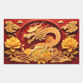 ベトナム中国のウッドドラゴン年2024 RcS 長方形シール (正面)