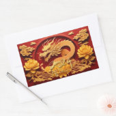 ベトナム中国のウッドドラゴン年2024 RcS 長方形シール (封筒)