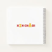 ベトナム人のアオ・ダイ螺旋手帳 – "Xin Chao!" ノートブック (裏面)