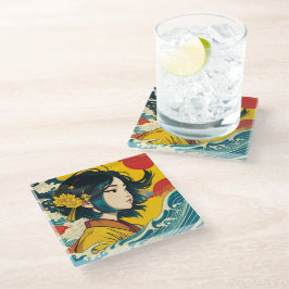 ベトナム人女性フル開花 ガラスコースター