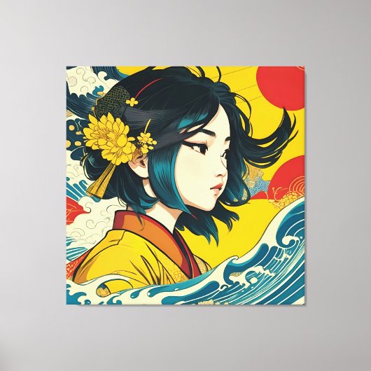 ベトナム人女性フル開花 キャンバスプリント (正面)