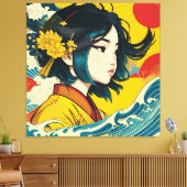 ベトナム人女性フル開花 キャンバスプリント (インサイチュ (リビング))