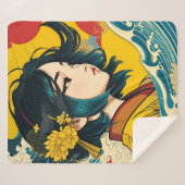 ベトナム人女性フル開花 シェルパブランケット (正面(横))