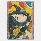 ベトナム人女性フル開花 スローブランケット (正面縦)