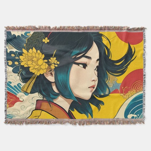 ベトナム人女性フル開花 スローブランケット (正面)