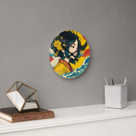 ベトナム人女性フル開花 ラウンド壁時計