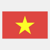 ベトナム国旗が貼られた長方形シール 長方形シール (正面)