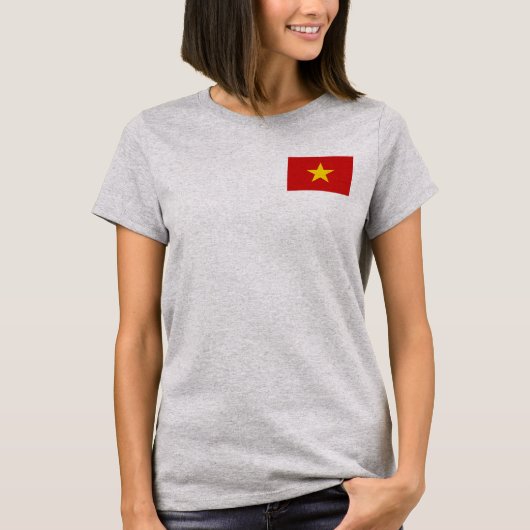 ベトナム国旗と地図dk Tシャツ (正面)