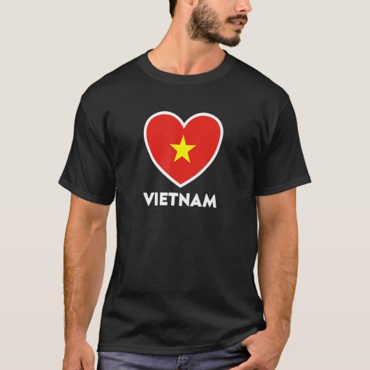 ベトナム国旗のハート Tシャツ (正面)
