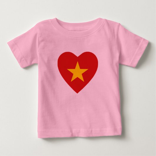 ベトナム国旗のハートTシャツ ベビーTシャツ (正面)