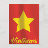 ベトナム国旗のヴィンテージ旅行ポスター ポストカード (正面)