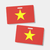 ベトナム国旗の名前バッジ バッジ (正面＆裏面)