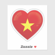 ベトナム国旗の愛アイコンのステッカー