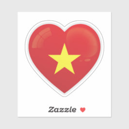 ベトナム国旗の愛アイコンのステッカー シール