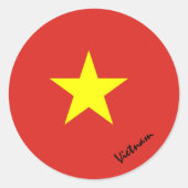ベトナム国旗の愛国者，休日/スポーツ ラウンドシール (正面)