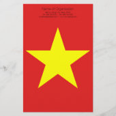 ベトナム国旗の黄色い星パーソナライズされた文具 便箋 (正面)