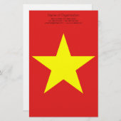 ベトナム国旗の黄色い星パーソナライズされた文具 便箋 (正面/裏面)