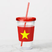 ベトナム国旗を持つ愛国的なタンブラー アクリルタンブラー (裏面)