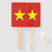 ベトナム国旗を掲げたハンドファンのセット ハンドファン (正面&裏面)