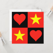 ベトナム国旗ハートかわいい愛国心ベトナム カード (正面/裏面インサイチュ)