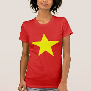 ベトナム国旗黄色い星女性Tシャツ Tシャツ