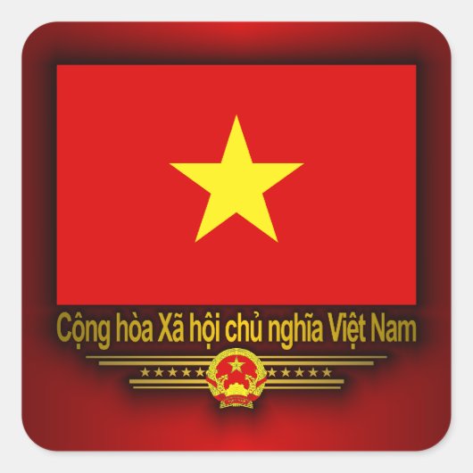 ベトナム国旗 スクエアシール (正面)