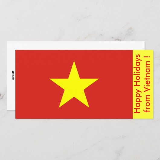 ベトナム国旗、ベトナムからのハッピーホリデー シーズンカード (正面/裏面)