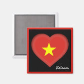 ベトナム国旗&ベトナムハート旅行/スポーツ マグネット (正面/裏面)