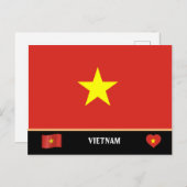 ベトナム国旗 & ベトナム 国 旅行 / ベトナム ポストカード (正面/裏面)