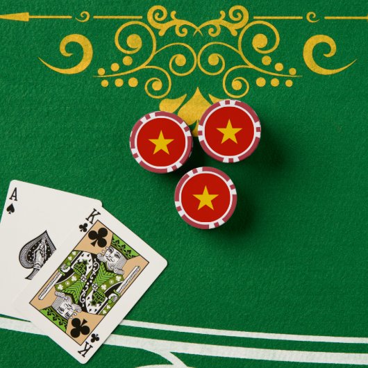 ベトナム国旗 ポーカーチップ (ポーカーテーブル (スタック))