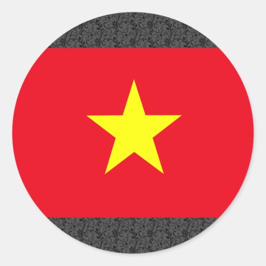 ベトナム国旗 ラウンドシール (正面)