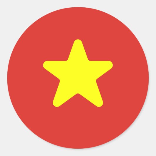 ベトナム国旗 ラウンドシール (正面)