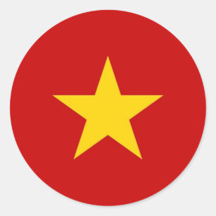 ベトナム国旗 ラウンドシール