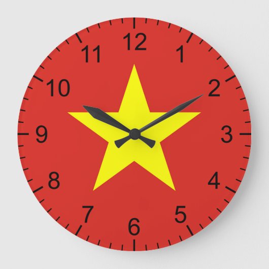 ベトナム国旗 ラージ壁時計 (正面)