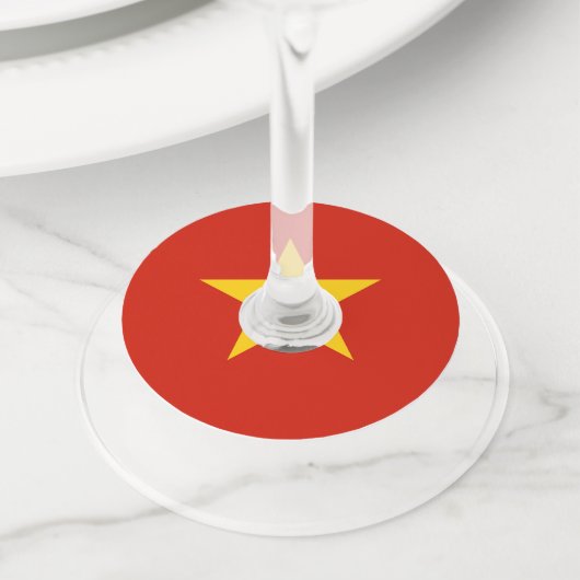 ベトナム国旗 ワイングラスタグ (クローズアップ)