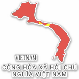 ベトナム国魅力的際国旗の地図 シール