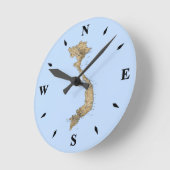 ベトナム地図の時計 ラウンド壁時計 (傾斜)