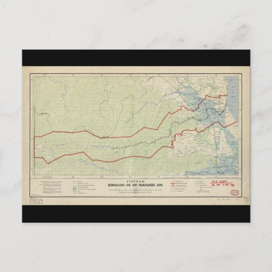 ベトナム境界線 & 軍事境界線 1957 ポストカード (正面)