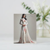 ベトナム女性Ao Dai ポストカード (スタンド正面)