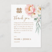 ベトナム式結婚式用二か国語(英語・ベトナム語)芍薬デザインの席札 サンキューカード (正面)