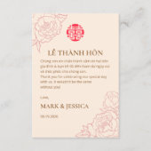 ベトナム式結婚式 牡丹 二言語対応 サンキューカード (正面)