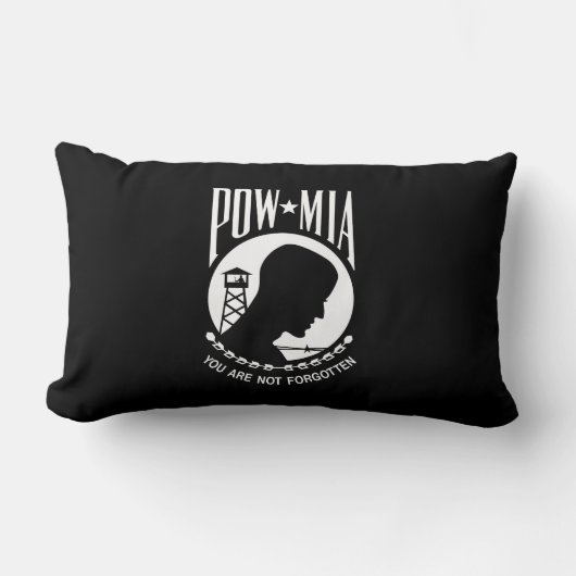 ベトナム戦争の行方不明兵士 POW MIA旗 WW2 ランバークッション (正面)
