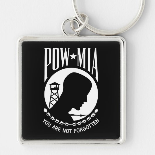 ベトナム戦争のPOW MIA旗:WW2の行方不明兵士 キーホルダー (正面)