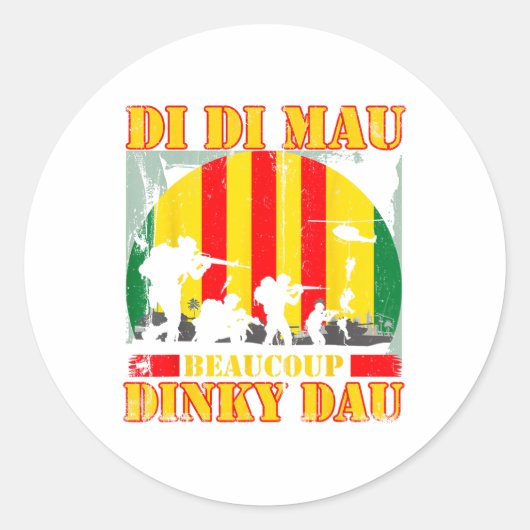 ベトナム戦争退役軍人ディディマウBeaucouq Dinky Dau P ラウンドシール (正面)