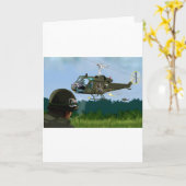 ベトナム戦争鐘Huey. カード (黄色い花)