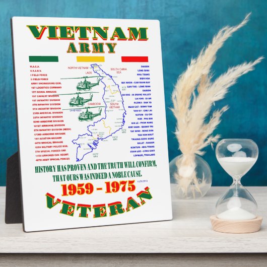 ベトナム戦争。アメリカ陸軍退役軍人 フォトプラーク (側面)