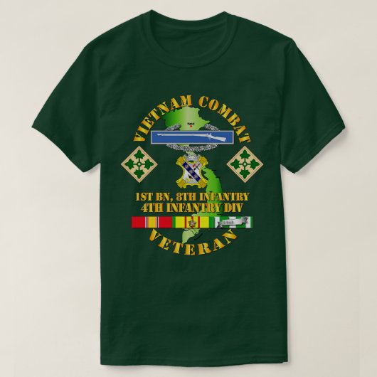 ベトナム戦闘歩兵退役軍人第10月8日Inf 4 Tシャツ (デザイン正面)